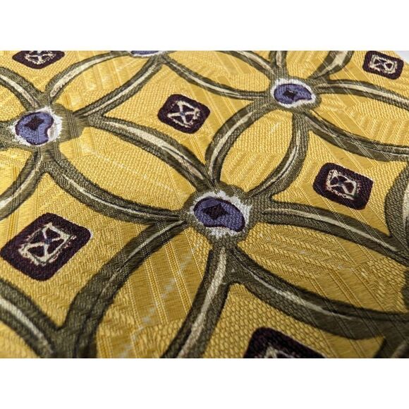 ROBERT TALBOTT BEST OF CLASS SILK TIE YELLOW GREEN GEOMETRIC SATIN TEXTURED 4" - Picture 2 of 3